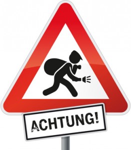 Schild Einbrecher Achtung